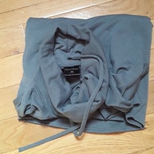 No pockets cowl neck gray sweat top